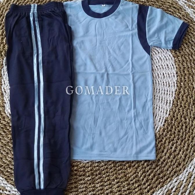 Gomadsr Setelan Olahraga Anak Sekolah Paud/TK/SD Biru tangan pendek Baju bola