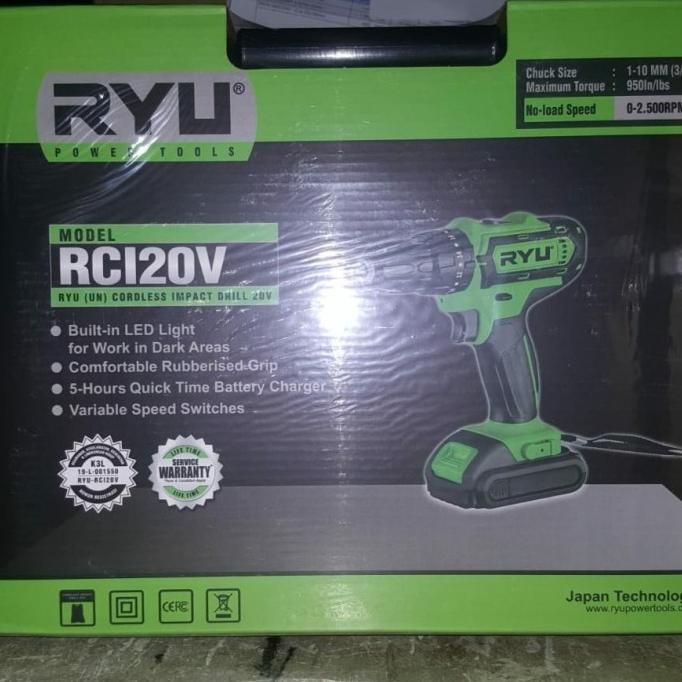 TEKIRO RYU MESIN BOR SET 20 V BATERAI CORDLESS BETON CAS murah
