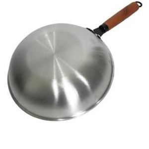 TERBARU SINDA Wajan Wok Gagang Kayu Stainless Steel / Wajan Wok Tebal Masak