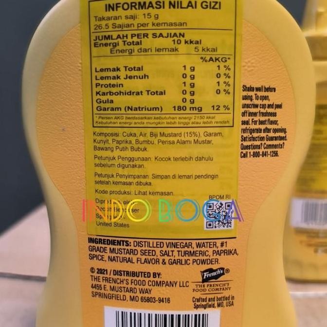 

french's classic yellow mustard squeeze / mustard sauce murah