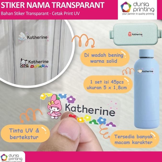 

Isi 45Pcs Stiker Nama Transparant Bening Anti Air Buku Pelajaran Sekolah Botol Minum Alat Tulis murah