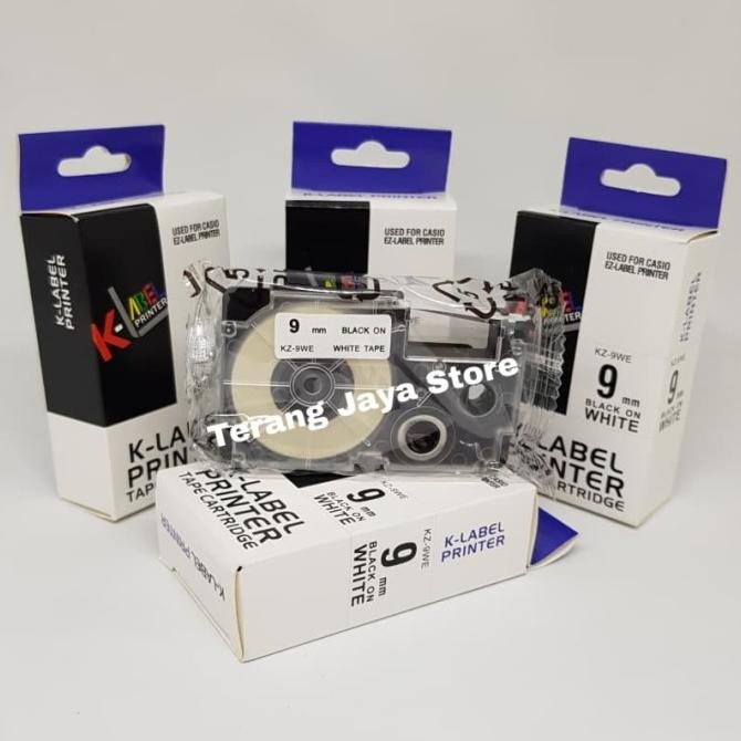 

K-Label Printer Tape Catridge for Casio 9mm KZ-9WE Label for Casio 9mm murah