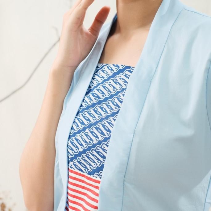 [[ BAJU / KEBAYA KUTUBARU 2 IN 1 LENGAN PENDEK MERADELIMA KATUN JEPANG BIRU MUDA BEST SELLER