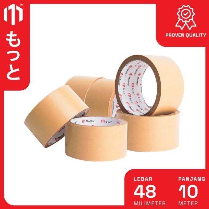 

Lakban Kraft Tape / Kertas Cokelat 48mm x 10 Meter - Slop 6 Pcs - Motto Tape murah