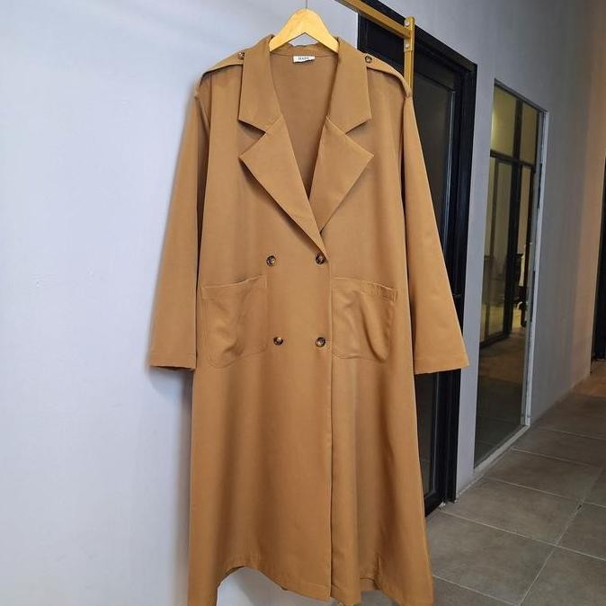 Promo Lady Boss Long Coat - Long Coat Jumbo By Haba