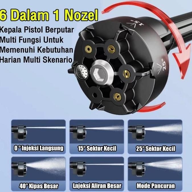 REAIM Mesin Cuci Mobil Alat Semprot Cordless Jet Cleaner Dengan Pompa Selang Car, Alat Cuci Motor Se