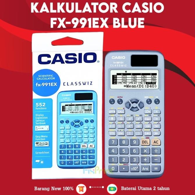 

Kalkulator Casio Fx 991 Ex Hitam Black Blue Pink , Calculator Scientific Kalkulator Ilmiah Sekolah Kuliah Standar Fx-991Ex New Original Bergaransi Resmi