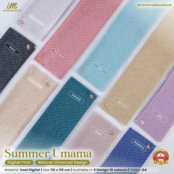 Murah Jilbab Pilih Motif Warna Summer Umama Digital Print Pouch Logo Um Gold Umama Scarf 110X110Cm