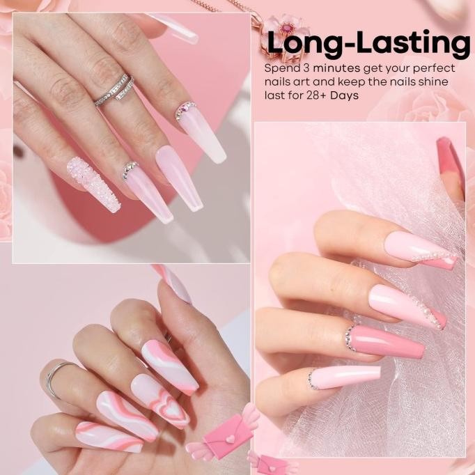 Promo Modelones Gel Nail Set Polish, 6 Warna Gel Pink Nude Polish Set