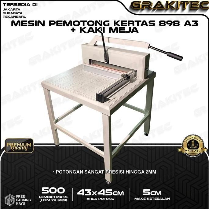 

Murah Grakitec Mesin Pemotong Kertas 898 A3 + Kaki Meja
