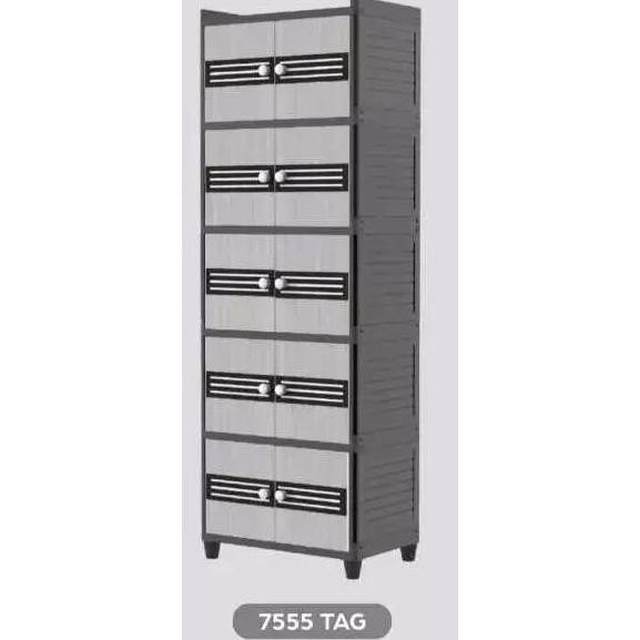 Nandos  Fit Twin Box Lemari Pakaian / Lemari Plastik / Lemari Susun 3 Susun 4 susun 5 susun Motif TA