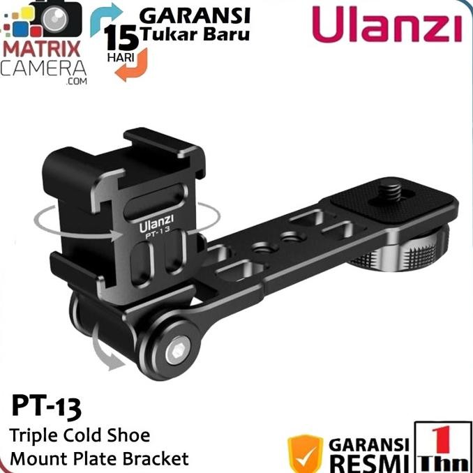 Ulanzi PT-13 Triple Cold Shoe Mount Plate Bracket