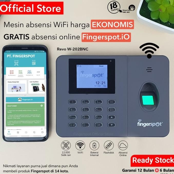

Promo Fingerprint Fingerspot Revo W-202Bnc - Revo W 202Bnc - Revo W 202 Bnc