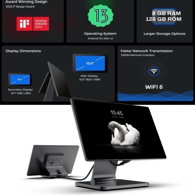 

Promo Mesin Kasir Android 13 Imin Swan 1 Pro Dual Display 8 Gb /128 Gb Garansi 2 Tahun