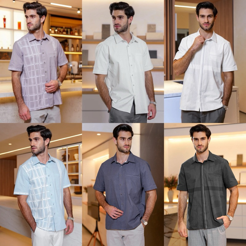 [baca deskripsi‼️] BUTTONSCARVES RIGA MEN SHIRT BARRA MEN SHIRT PANELED MEN SHIRT KEMEJA PRIA BUTTON