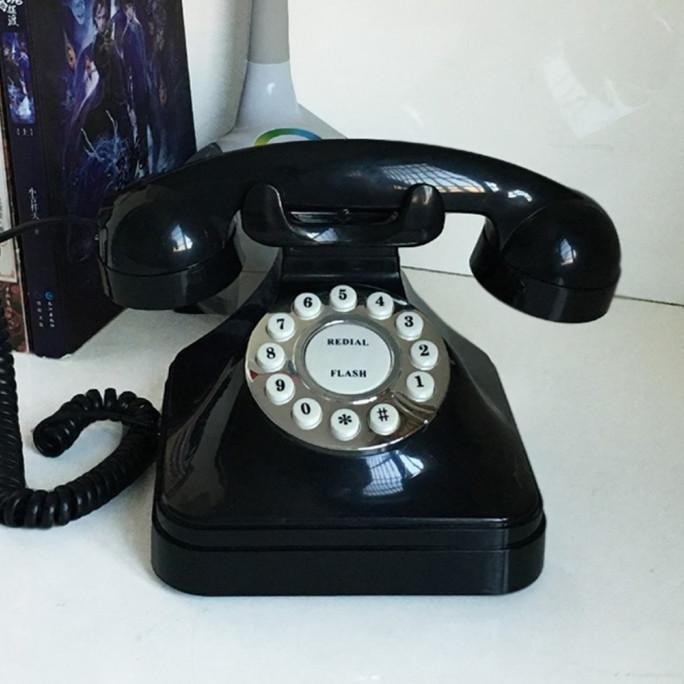 Promo Hjr Telepon Rumah/Landline Retro Antik Vintage Warna Hitam