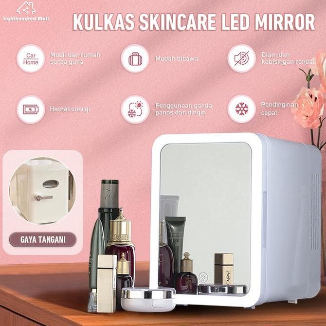 Grosir Lighthundred Mall 4L Kulkas Skincare  Fridge /Portable Cermin Skin Care Minifridge Kosmetik  