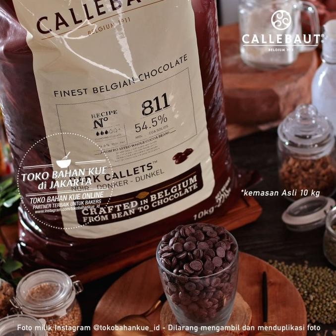 

Callebaut Dark Chocolate Couverture 811 NV 54,5% 100gr Cokelat 811NV murah