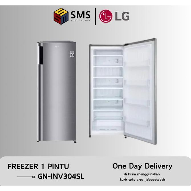Sale Lg Gn-Inv304Sl Freezer Kulkas 1 Pintu Smart Inverter Compressor 165 L // Gninv304