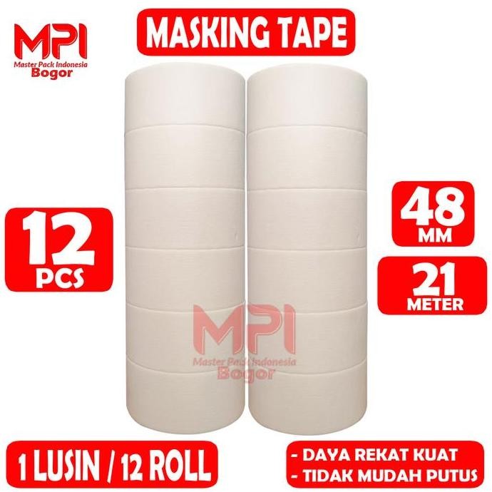 

Promo 1 LUSIN ( 12 ROLL ) - Lakban Kertas 45mm x 21 Meter - Masking Tape 45mm x 21 M - Master Pack Indonesia Bogor COD
