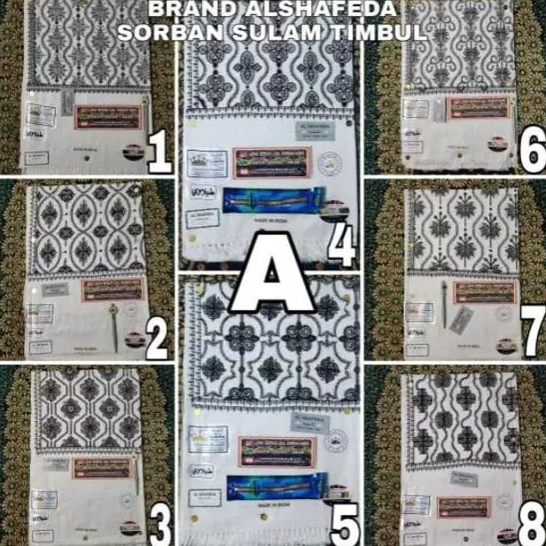 TERBARU Sorban Kashmiri Habaib Sulam Timbul Jahit Ori Kasmiri India Rida Syal