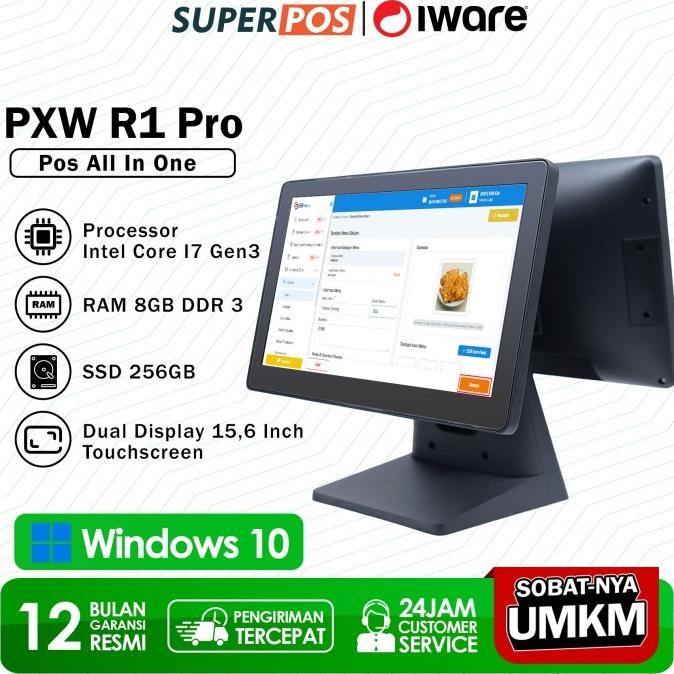 

Sale Pos All In One Mesin Kasir Touchscreen Dual Display 15" Intel Core I7 Iware Pxw-R1 Pro