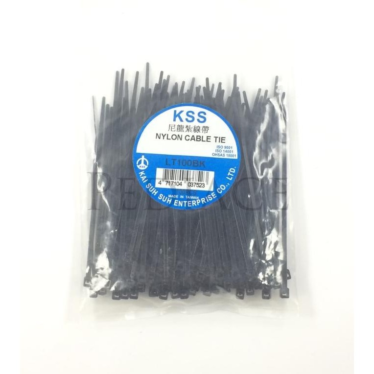 

Kabel Ties 10CM (100x2,5mm) KSS NYLON CABLE TIE LT100BK Taiwan 100PCS
