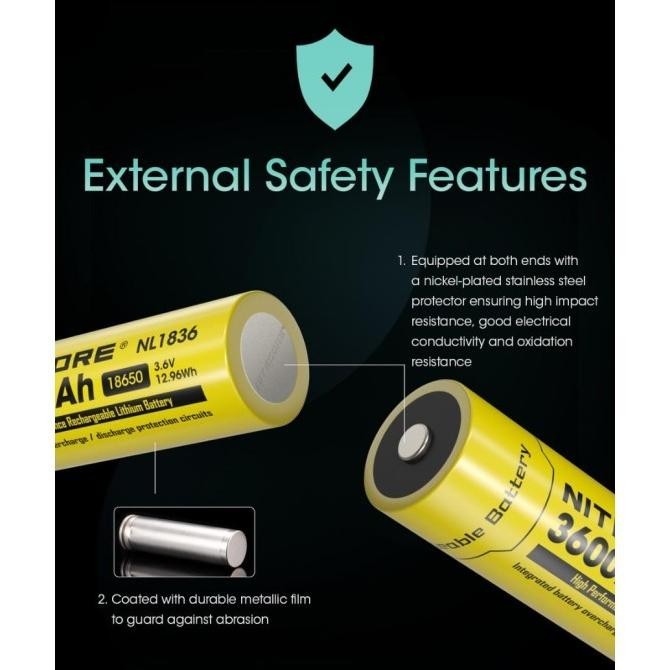 

Murah Nitecore 18650 Baterai Li-Ion 3600Mah 3.6V - Nl1836