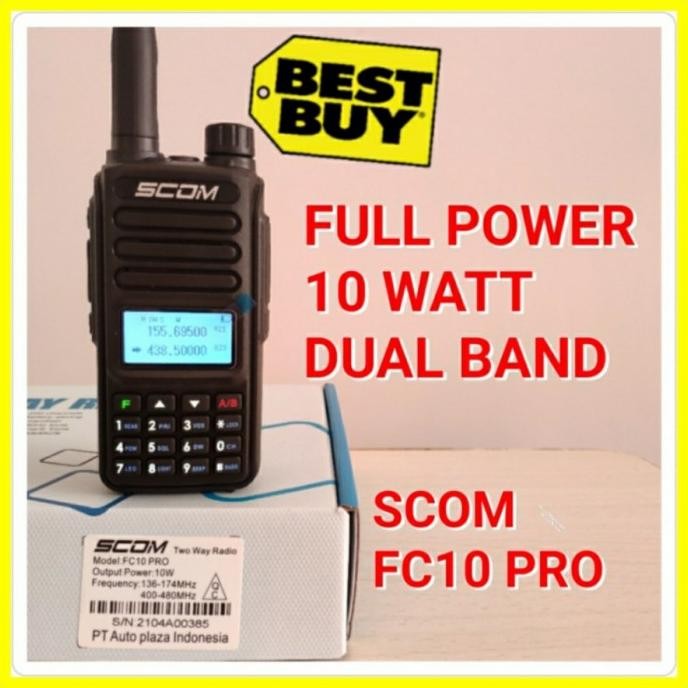 Promo Ht Scom Fc10 Pro Ht Full Power 10 Watt Dual Band Vhf Uhf