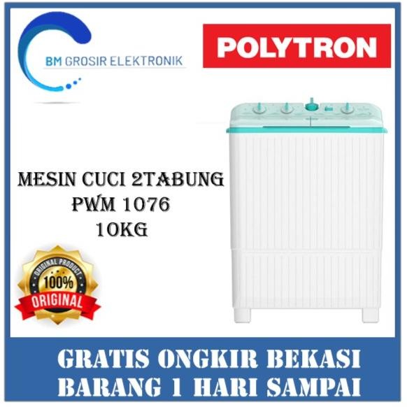 Promo Polytron Mesin Cuci 2 Tabung Pwm 1076 / Pwm 1076 / 10 Kg