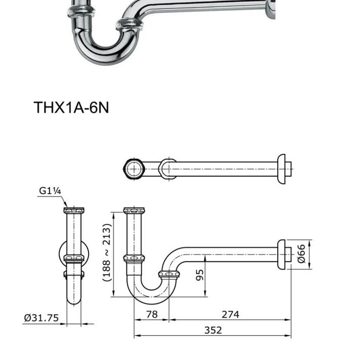 Sifon Angsa Wastafel Toto Thx1A-6N / Sifon Leher Angsa Wastafel Toto New Stok