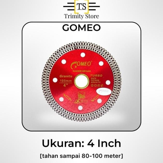 GOMEO Diamond Wheel / Mata Potong Keramik Granit TURBO Ukuran 4 Inch [DW-T]