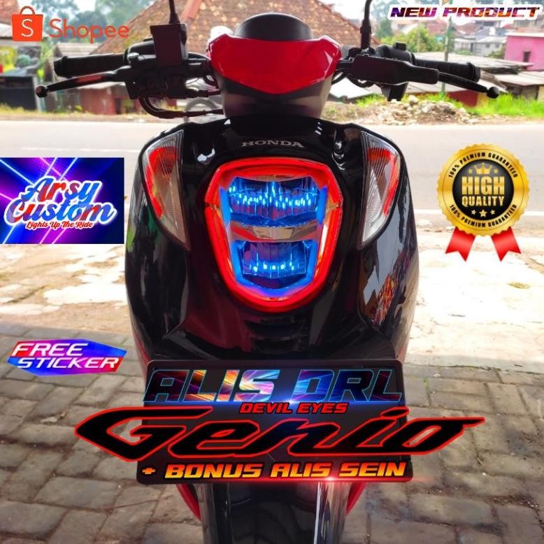 Lampu Alis Genio Lampu Alis Headlamp Sein Bonus Devil Eyes Lampu Alis Slim Flexibel DRL Senja Kota D