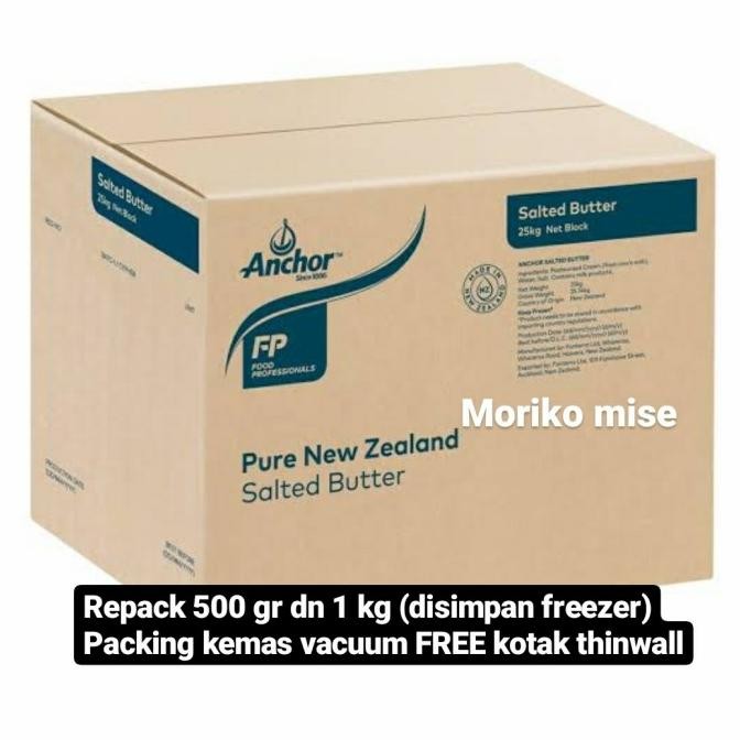 

kemasan 1 kg repack - anchor salted butter 1 kg repack / mentega asin