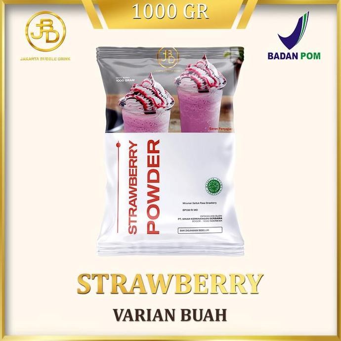 

Promo Bubuk Minuman Premium Rasa Strawberry 1Kg || Jakarta Bubble Drink Powder || Serbuk Ice Stroberi Susu