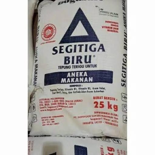 

Grosir Tepung Terigu Segitiga Biru 25 Kg Per Pack 1 Karung