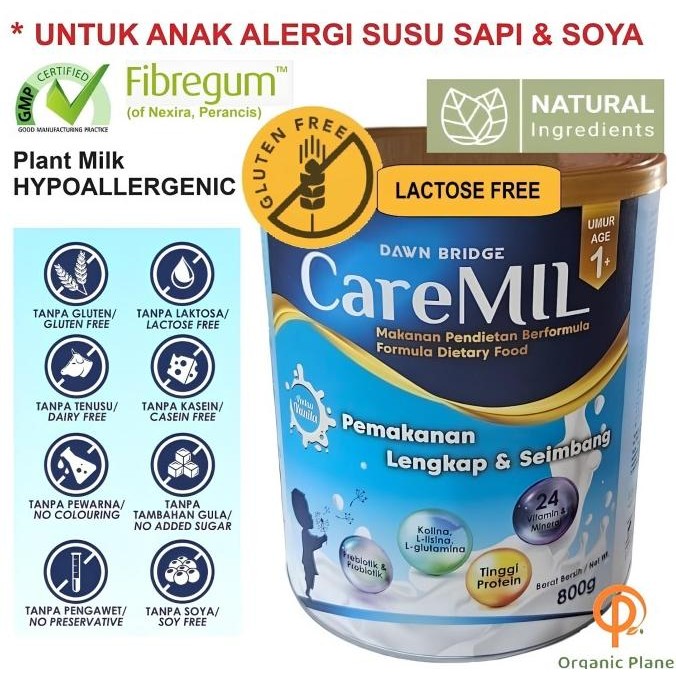 

Murah Caremil 800Gr - Plant Milk Hypoallergenic Usia 1+ Rasa Enak Untuk Anak Alergi Susu Sapi Dan Alergi Susu Soya