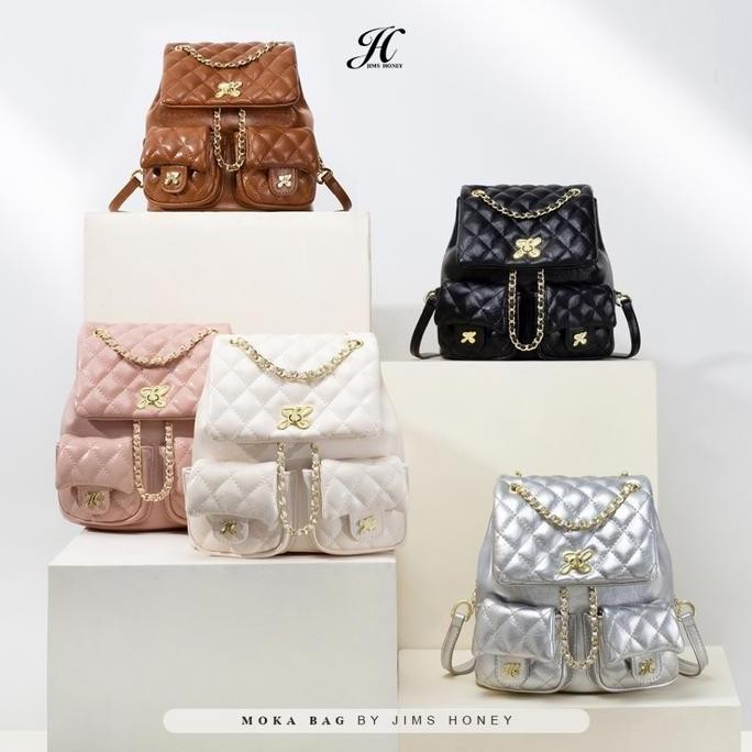 Murah JIMS HONEY MOKA BACKPACK TAS RANSEL PUNGGUNG WANITA KULIT Serut Sekolah Berkualitas