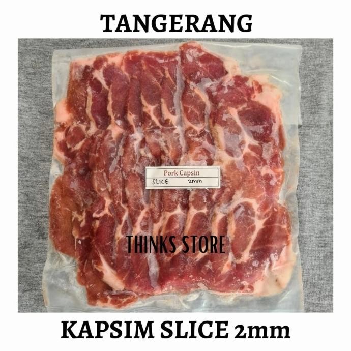 

Promo Bali Pork Kapsim Slice 2 Mm - Daging Babi Kapsim Kembang 500 Gram