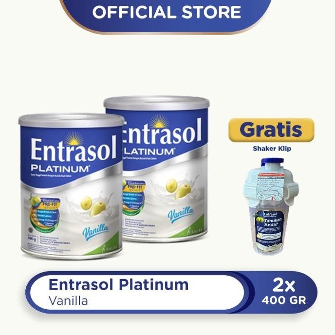 

Promo Buy 2 Entrasol Platinum Vanilla 400G Free Shaker Klip