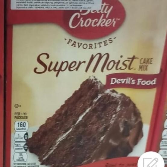 

Grosir Betty Croker Super Moist Devil'S Food Cake Mix Tepung Instant 432Gr