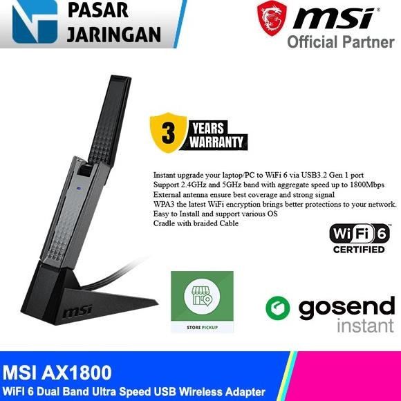 Msi Ax1800 Wifi 6 Dual Band Ultra Speed Usb Wireless Adapter Co