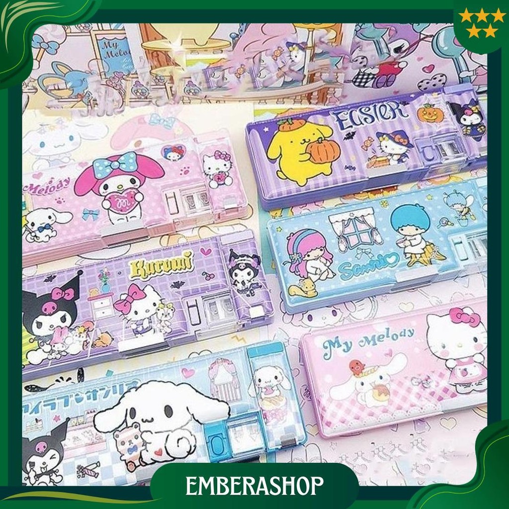 

[Grosir Atk] Tempat Pensil 2 Sisi Penutup Magnet + Pengserut Karakter Kawaii Promo Puncak
