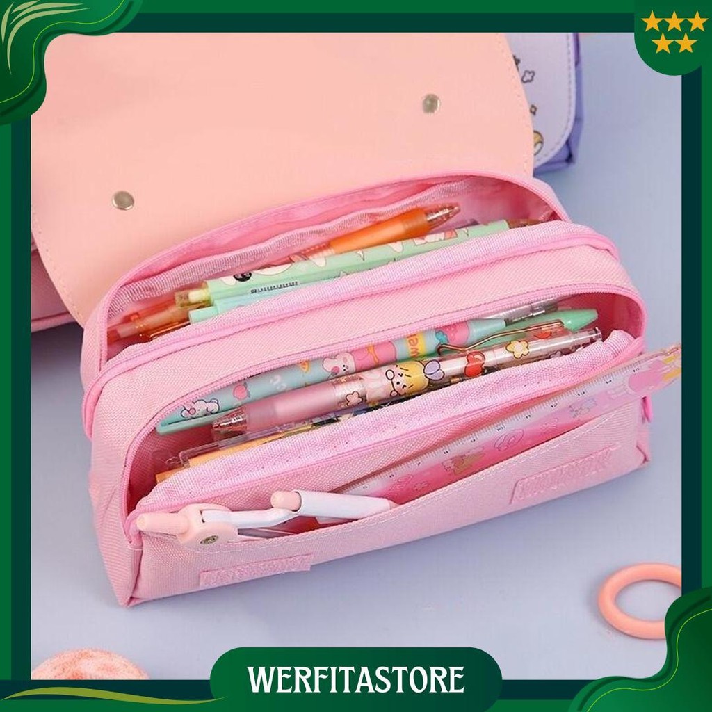 

Kartun Tas Pensil Dekompresi/Kapasitas Besar Siswa Sekolah Dasar Tas Pensil Multifungsi Dekompresi/Super Cute Girl Heart 3D Net Red Pencil Bag Best Seller