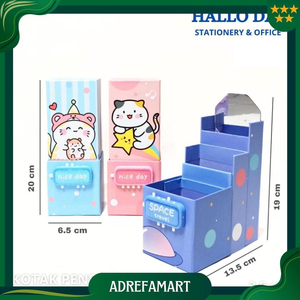 

Hd Kotak Pensil Karton Berdiri Tingkat + Pin + Cermin / Tempat Pensil / Pensil Case / Kotak Pensil Gratis Ongkir