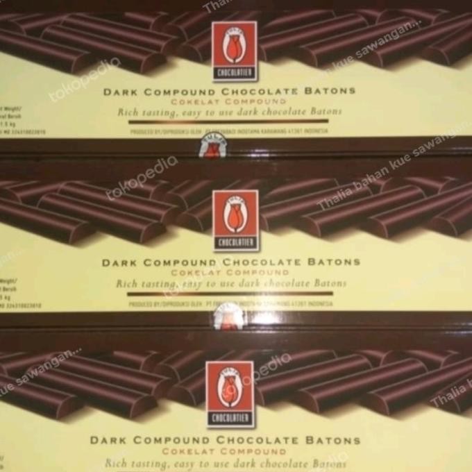 

Promo Tulip Stik Coklat Compound 1.5Kg, Tahan Bakar Di Oven, Instant Kurir
