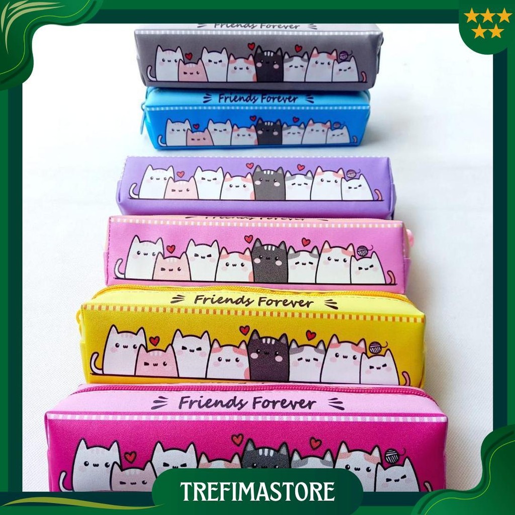 

Kotak Pensil Zipper Kartun Tempat Pensil Karakter Cat Friends Forever Promo Puncak