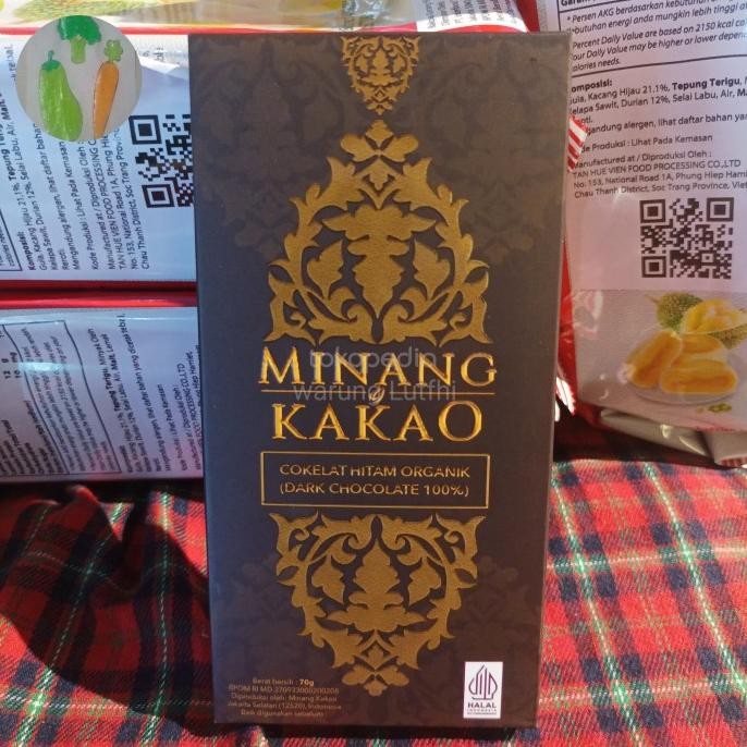 

Grosir Minang Kakao Dark Chocolate Organic 100% Sugar Free 70Gram