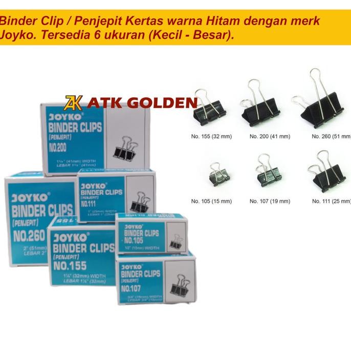 

Binder Clip Joyko Ukuran Kecil - Besar