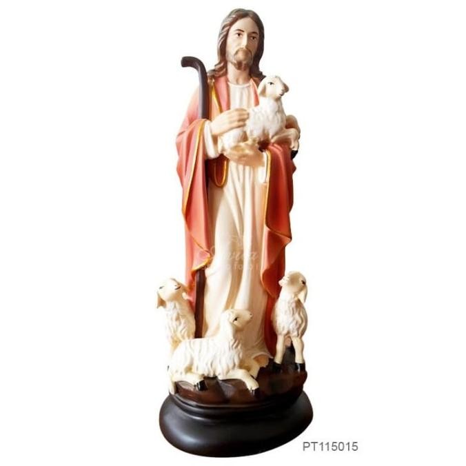 Patung Rohani Yesus Gembala 21cm Resin Katolik